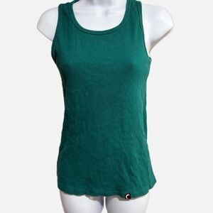ZYIA active Green Ribbed Knit Tank Top Medium fitted stretchy workout running